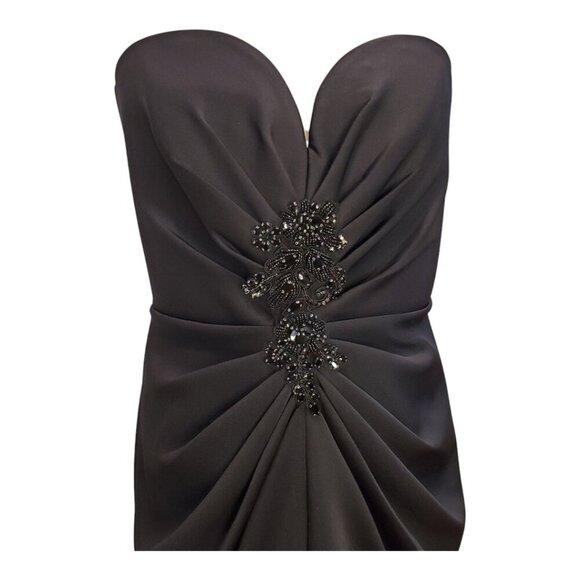 SHO by Tadashi Shoji SZ L Embellished Strapless Sheath Neoprene Cocktail Dress - Picture 3 of 10